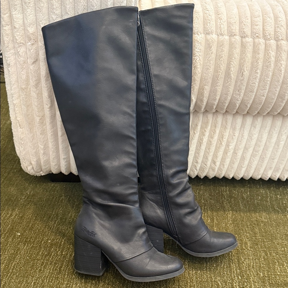 Blowfish Charcoal Over the Knee Boots